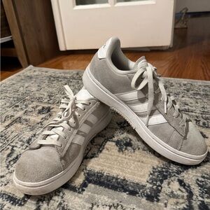 Adidas Gray and White Casual Sneakers Cloudfoam 9.5W